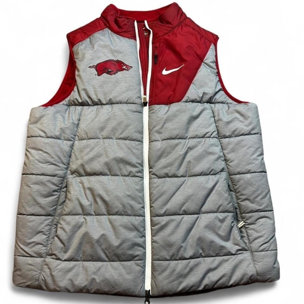 Arkansas Razorbacks Nike full zip sportswear puffer vest size large